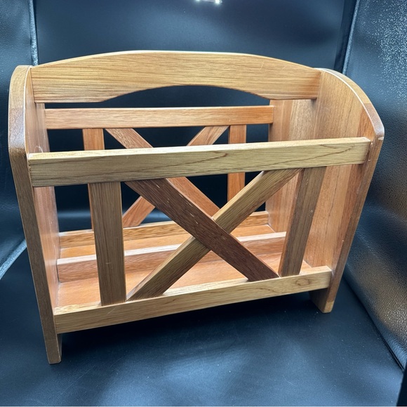 Accents | Natural Wooden Magazine Rack Country Farmhouse Rustic Decor ...